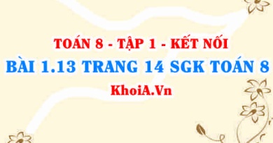 Bài 1.13 trang 14 SGK Toán 8 tập 1 Kết nối tri thức
